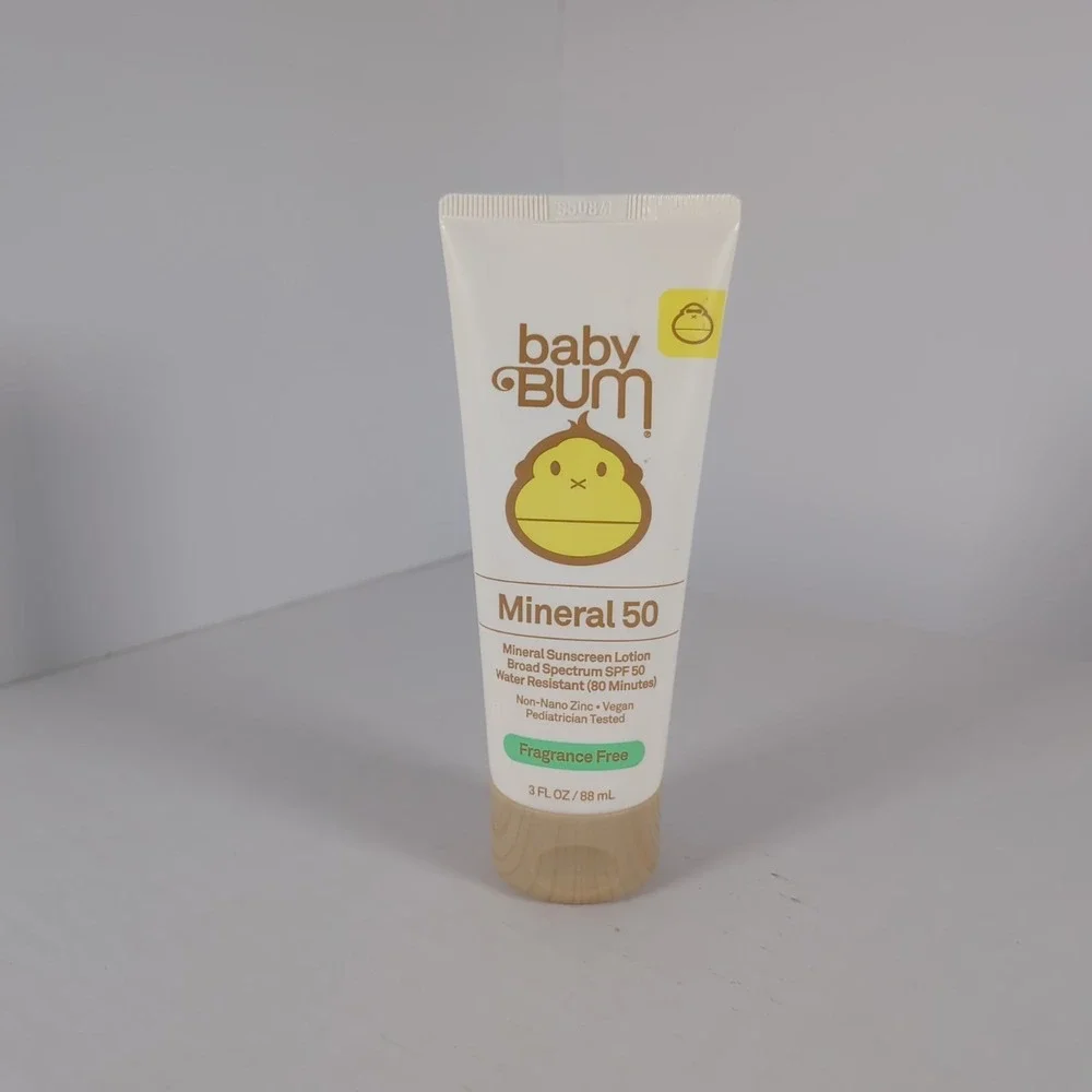 Baby Bum Mineral 50 Broad Spectrum Sunscreen Fragrance Free Water‎ Resistant 3oz